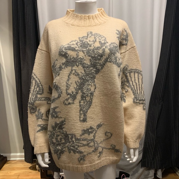 Vintage Sweaters - FINALPRICE OOAK Vintage Hand Knit Cherub Sweater